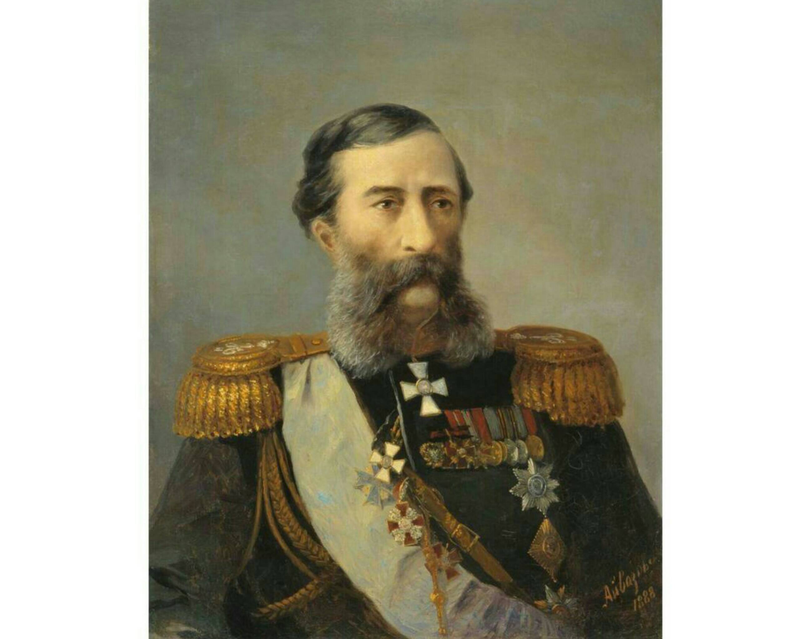 И.К. Айвазовский «Портрет М. Т. Лорис-Меликова», 1888 год. Коллекция Государственного Литературного музея в Москве.